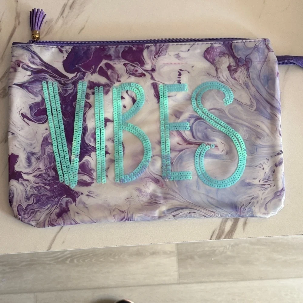 Purple and White Vibes Makeup bag